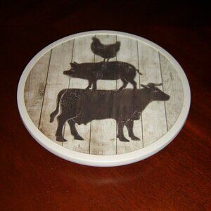 Farm Animals Lazy Susan Turntable, VGUC